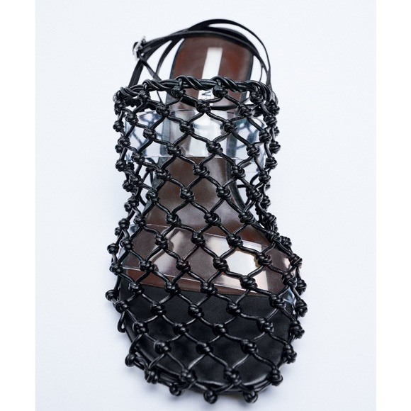 Zara Set - Black Knotted Mesh Heels & Mini Bag - Picture 4 of 12